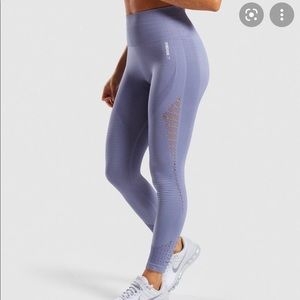 Purple gymshark seamless cropped leggings.